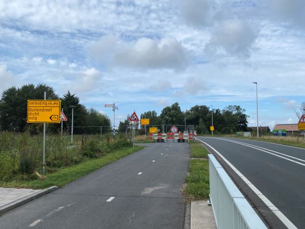 Foto met situatie Bollendreef in verband met omleiding 